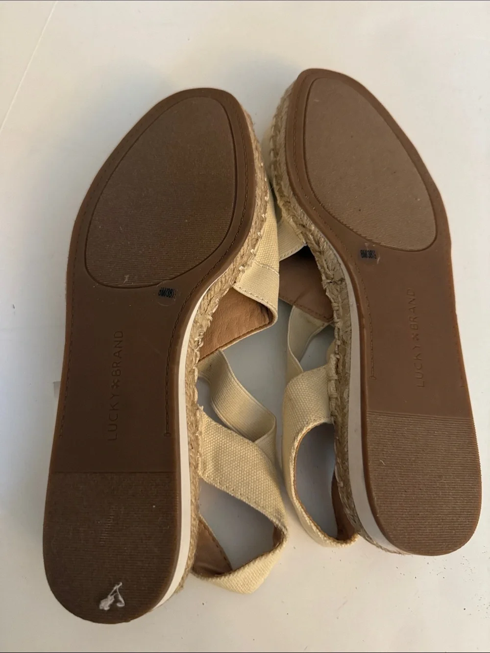 Lucky Canvas Sling Espadrilles in Cream size 8 new never worn